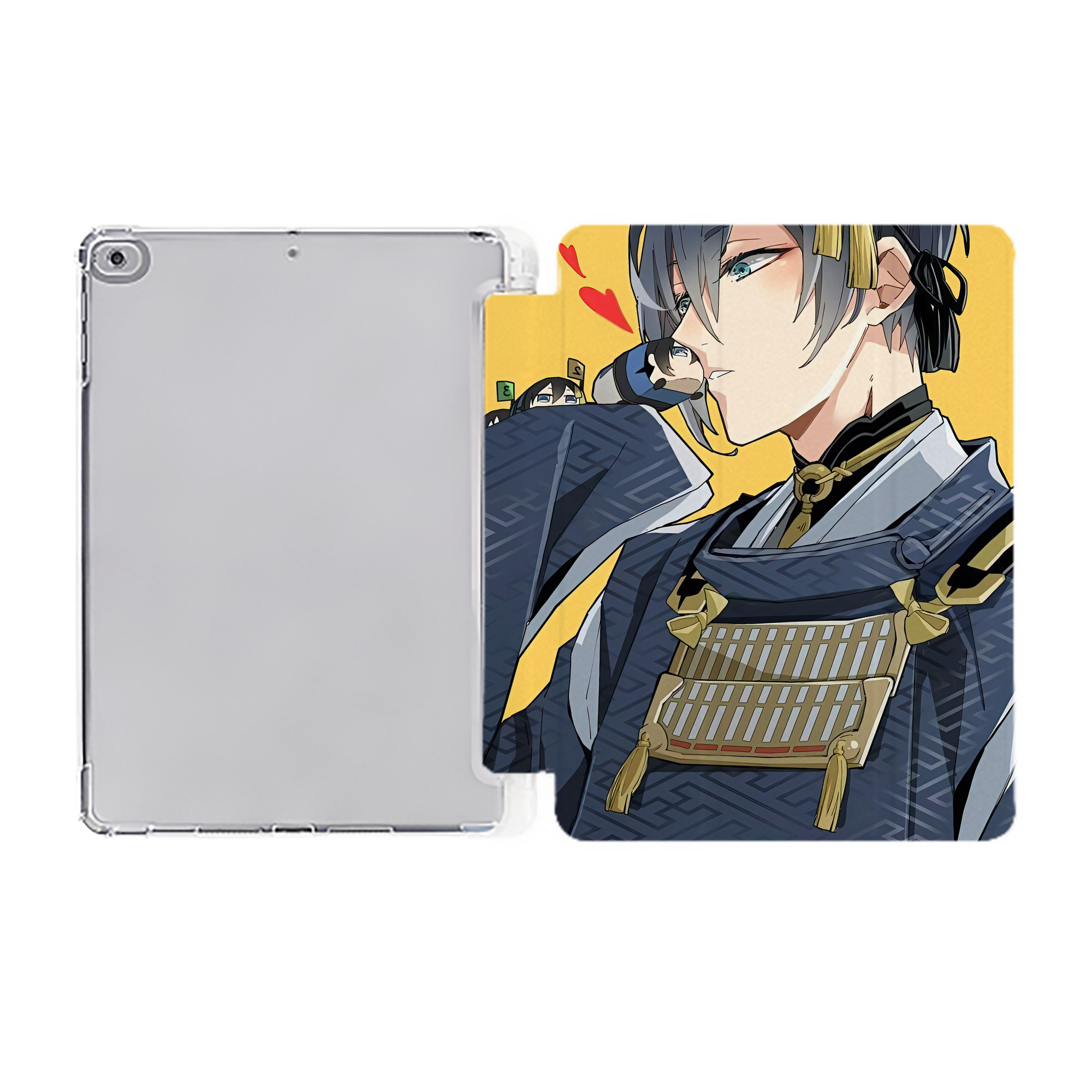 （画像用） 刀剣乱舞 Touken Ranbu IPad ケース ペン収納付き 三つ折りスタンド PUレザー×シリコン 対応機種9.5/10.5/10.9インチ